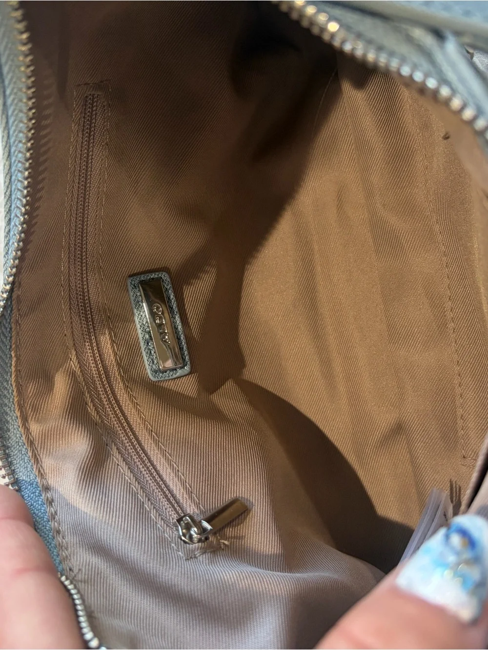 Aldo Light Blue Shoulder Bag with Chain Accent like new with crossbody strap
